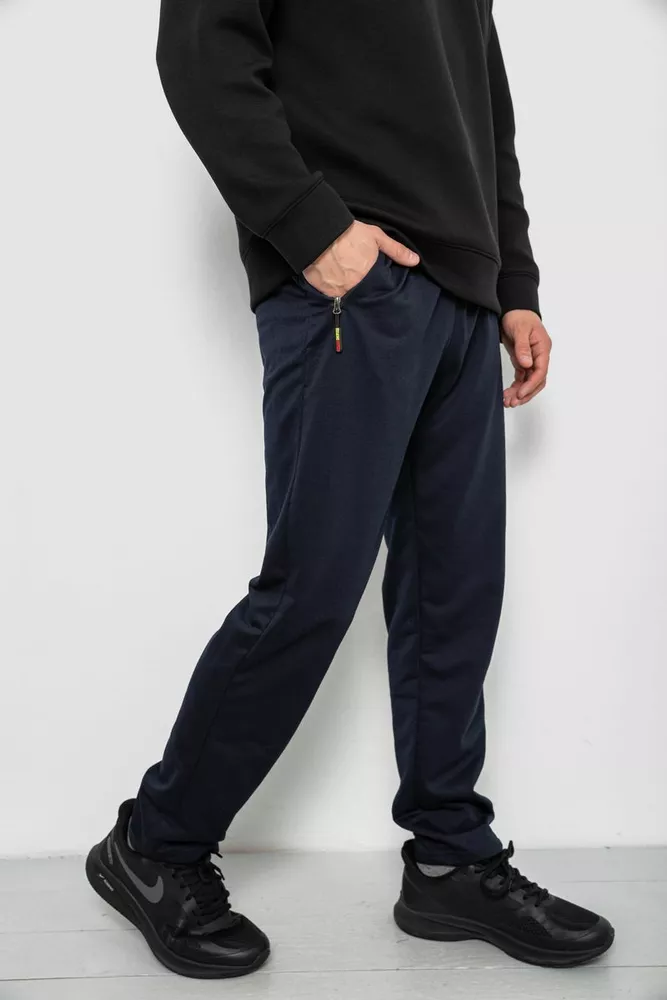 Купити Спортивні штани чоловічі однотонні, колір синій, 244RY-440 - Фото №3