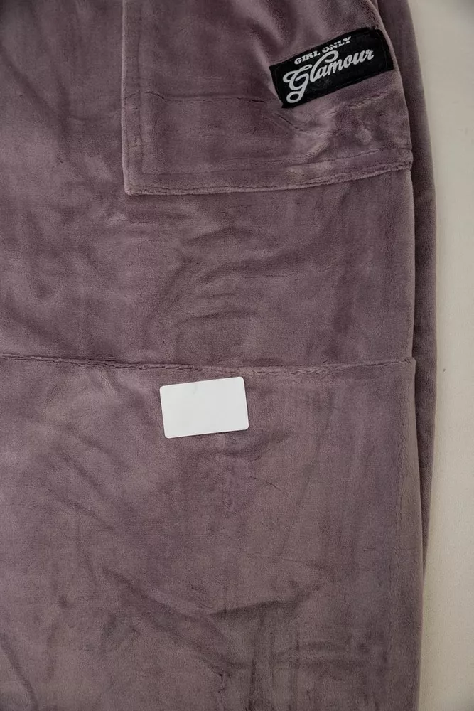 Купити Спортивні штани велюрові жіночі на флісі  -уцінка, колір мокко, 238R58649-1-U-15 - Фото №6