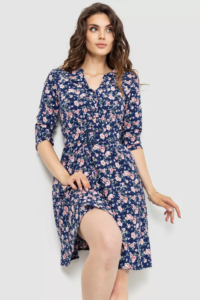 Купити Сукня софт, колір синьо-рожевий, 230R032-2 - Фото №1