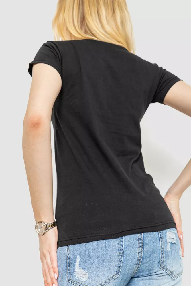 Купить Футболка женская с принтом, цвет черный, 221R3003 - Фото №4