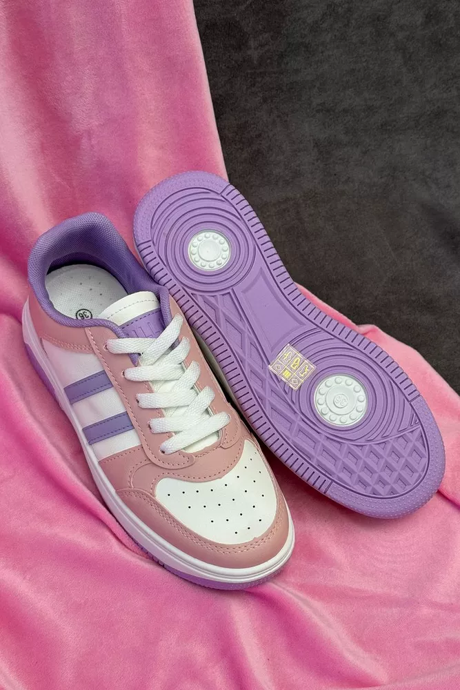 Купить Кеды женские, цвет розово-сиреневый, 248RR148 - Фото №6