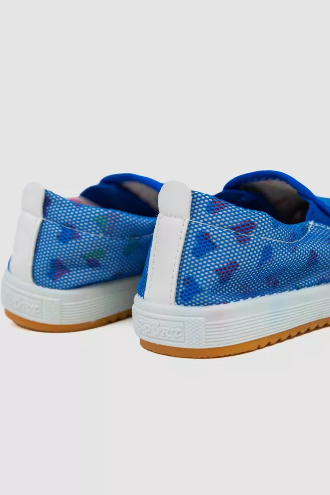 Купити Сліпони дитячі текстиль  -уцінка, колір синьо-білий, 243RC27-1-U - Фото №4