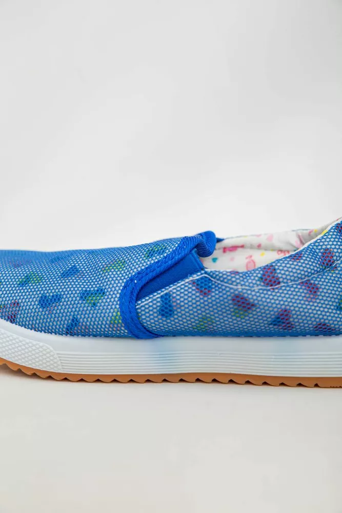 Купити Сліпони дитячі текстиль  -уцінка, колір синьо-білий, 243RC27-1-U - Фото №5