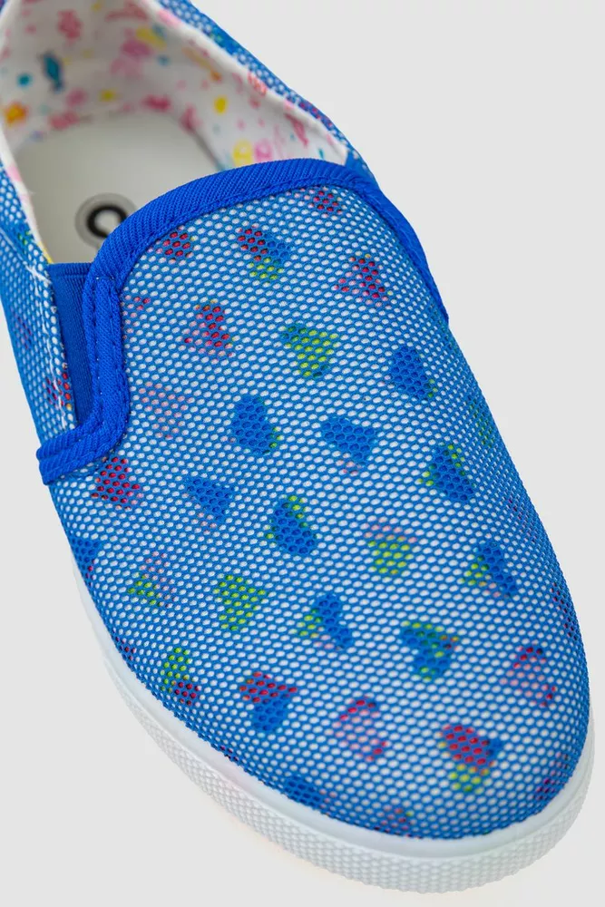 Купити Сліпони дитячі текстиль  -уцінка, колір синьо-білий, 243RC27-1-U-1 - Фото №2