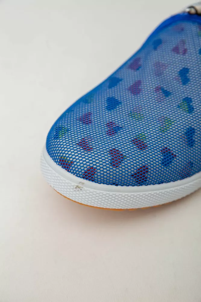 Купити Сліпони дитячі текстиль  -уцінка, колір синьо-білий, 243RC27-1-U-1 - Фото №5