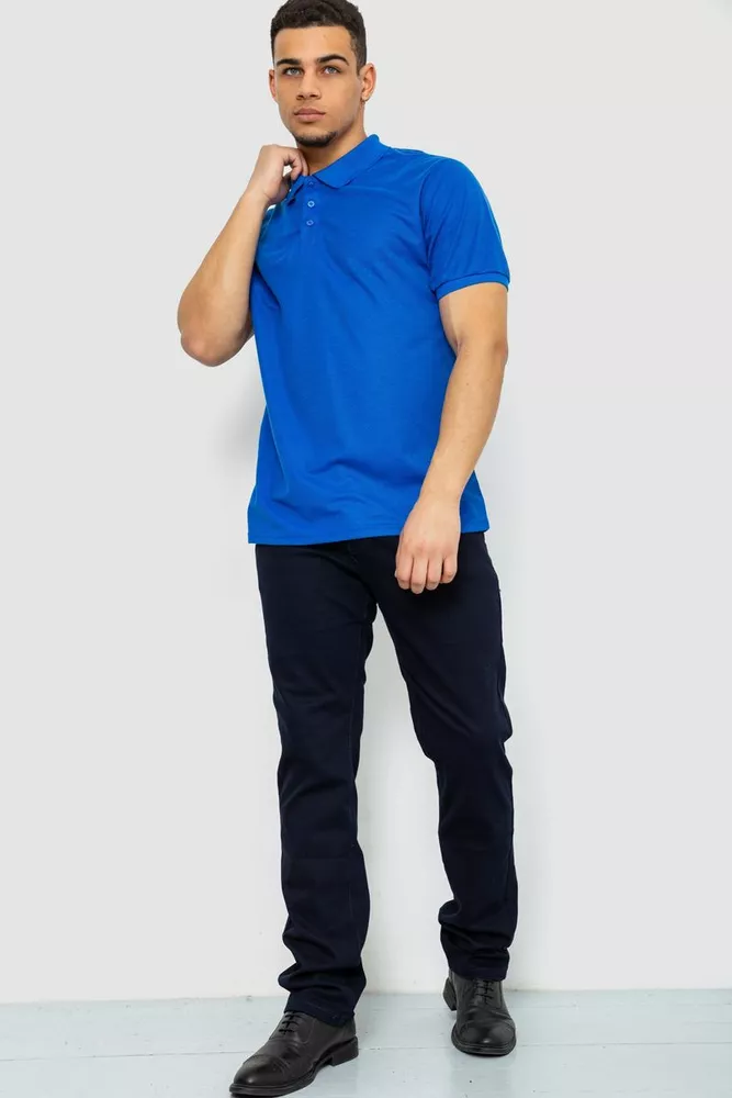 Купити Поло чоловіче однотонне  -уцінка, колір електрик, 243RA61-U-8 - Фото №2