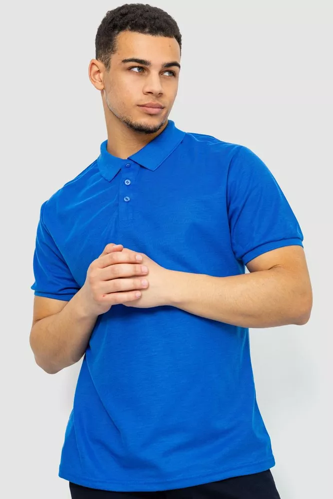 Купити Поло чоловіче однотонне  -уцінка, колір електрик, 243RA61-U-8 - Фото №1