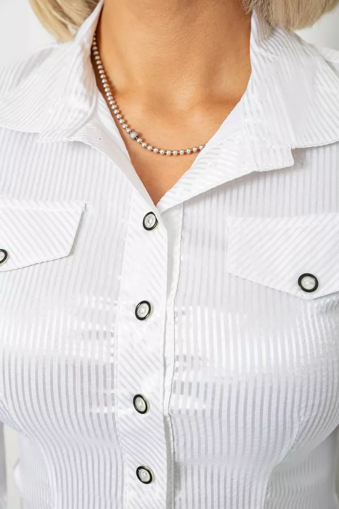 Купити Сорочка класична в смужку, колір білий, 230R643-4 - Фото №5