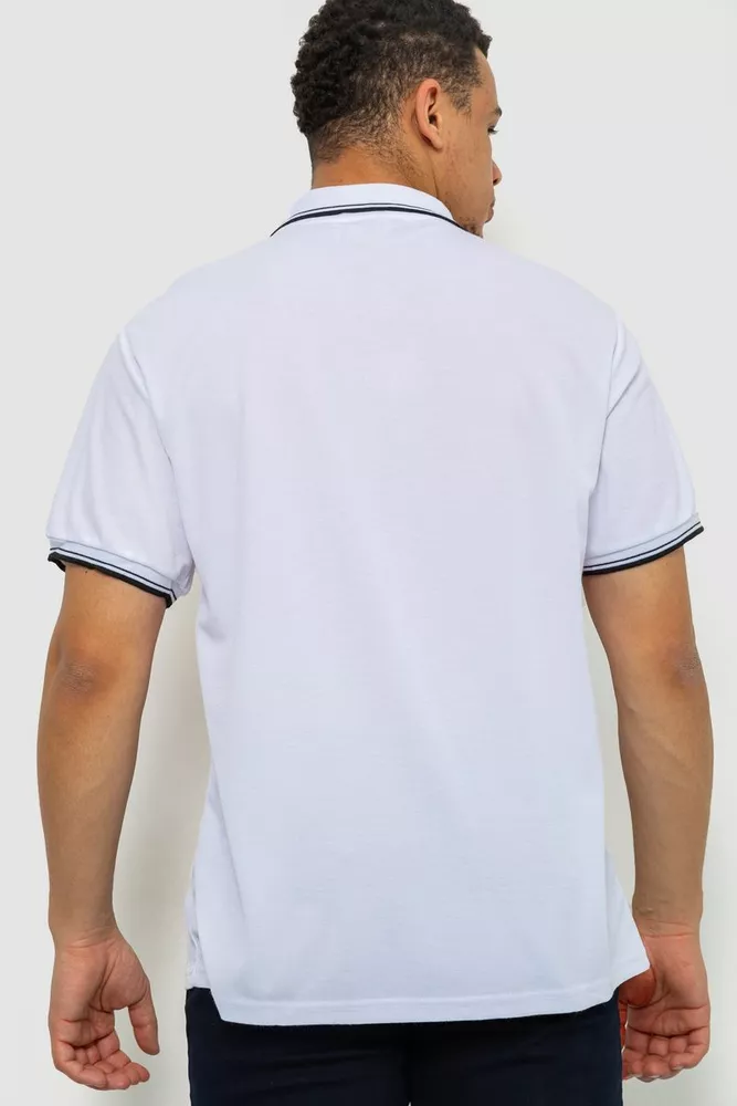 Купить Поло мужское однотонное  уценка, цвет белый, 243RA90-U-1 оптом - Фото №4
