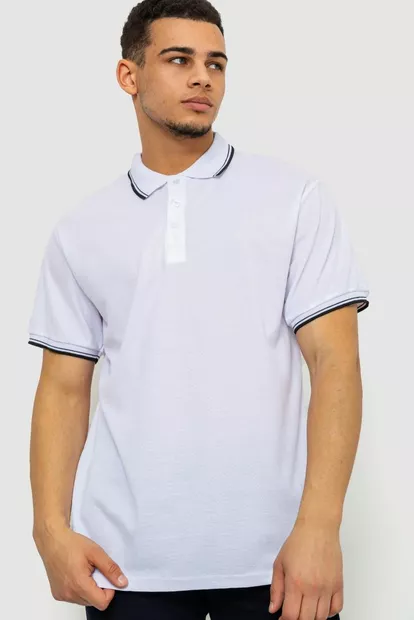 Поло мужское однотонное  уценка, цвет белый, 243RA90-U-4