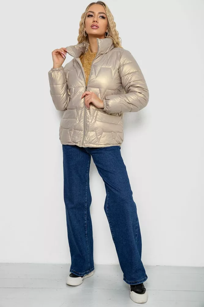 Купити Куртка жіноча демісезонна  -уцінка, колір бежевий, 243R005-U-4 - Фото №2