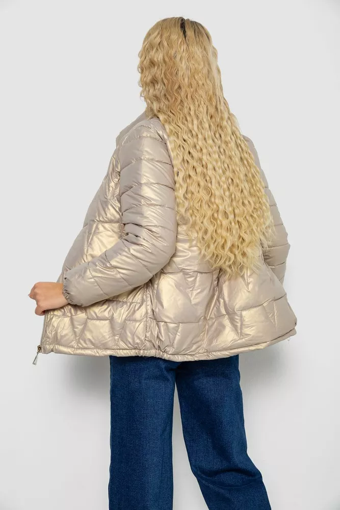 Купити Куртка жіноча демісезонна  -уцінка, колір бежевий, 243R005-U-4 - Фото №4