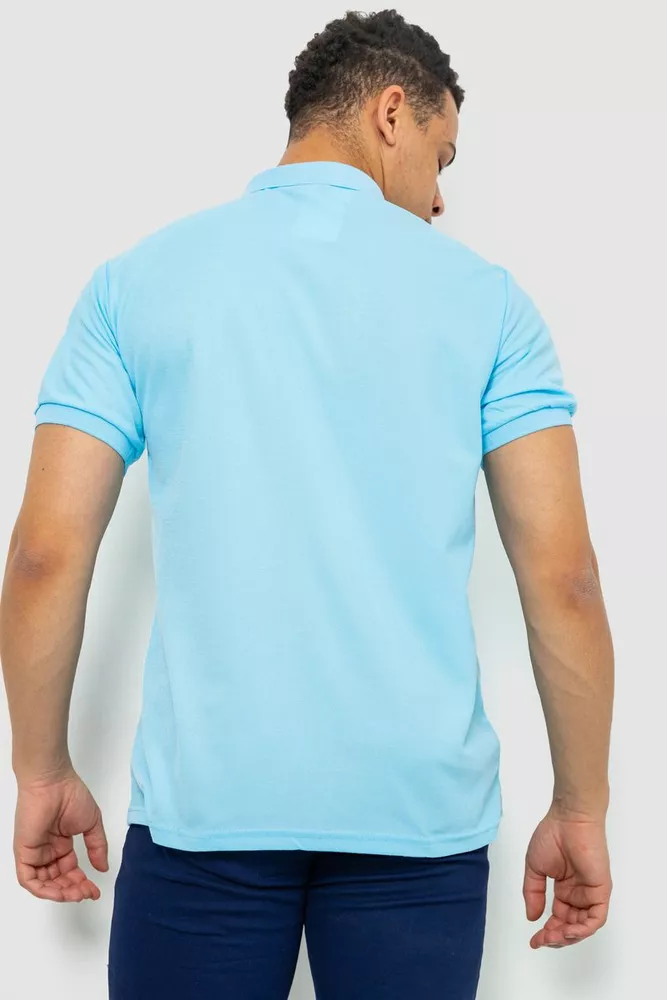 Купити Поло чоловіче однотонне  -уцінка, колір блакитний, 243RA61-U-9 - Фото №4
