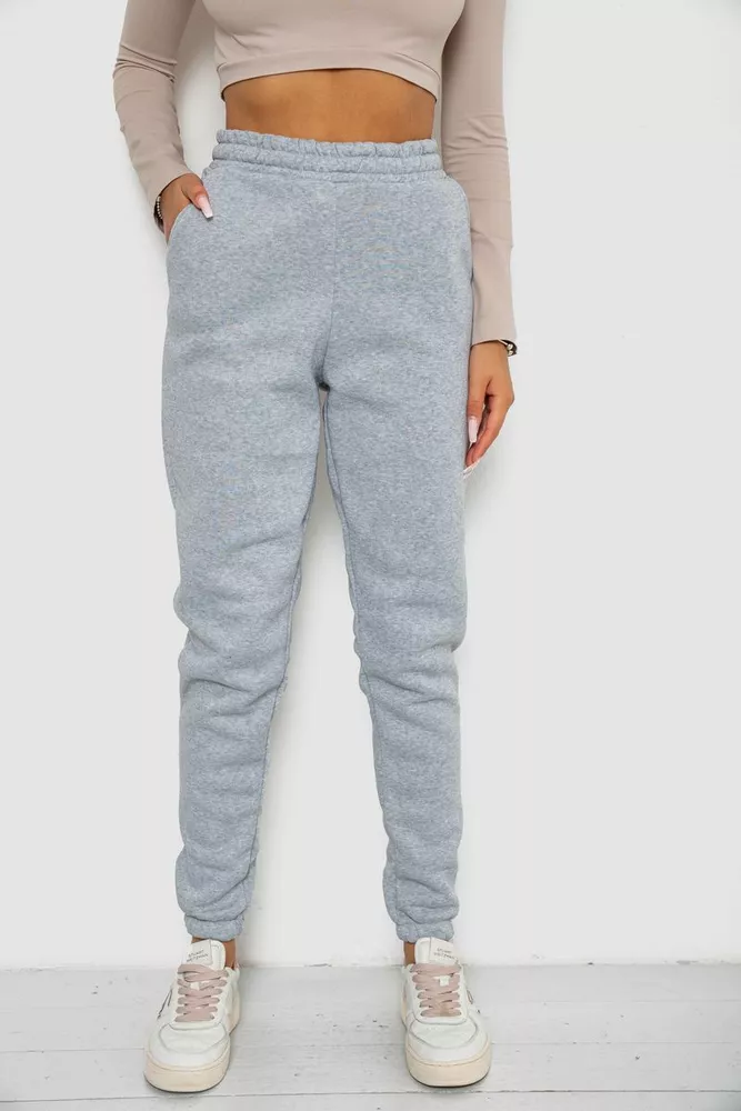 Купить Спортивные штаны женские на флисе  -уценка, цвет светло-серый, 238R58671-1-U-16 - Фото №1