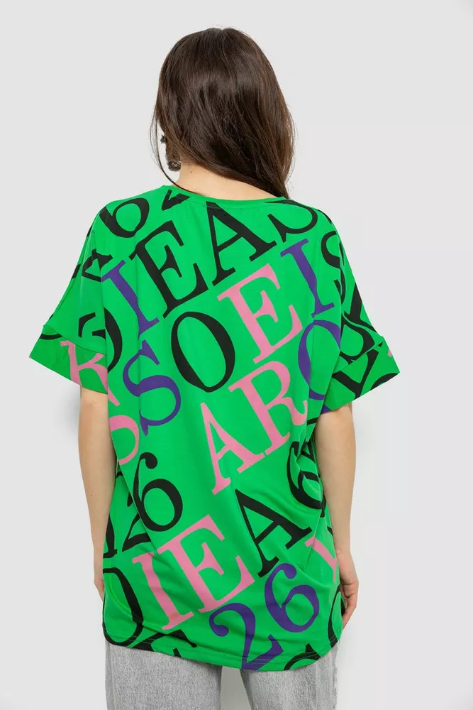 Купить Футболка женская с принтом, цвет светло-зеленый, 244R4002-1 - Фото №4