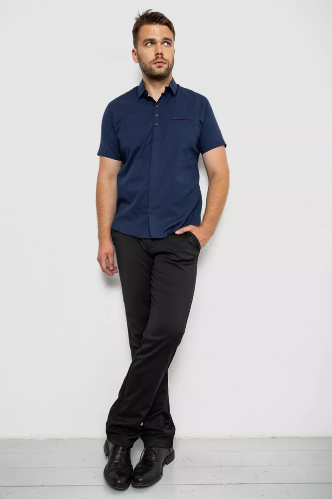 Купити Сорочка чоловіча, колір темно-синій, 186R7326-1 оптом - Фото №2
