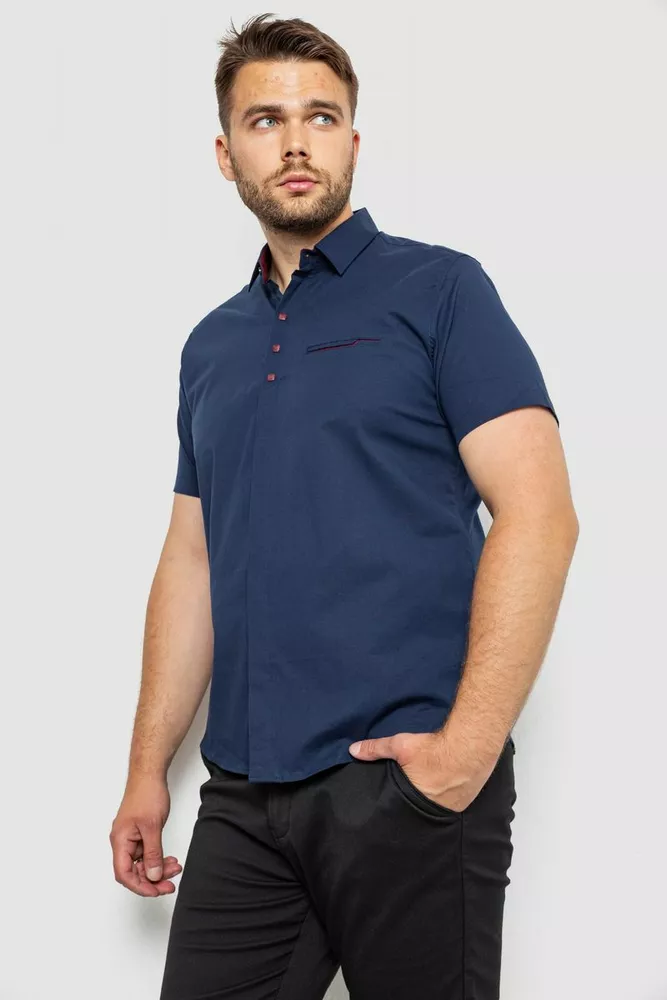 Купити Сорочка чоловіча, колір темно-синій, 186R7326-1 оптом - Фото №3