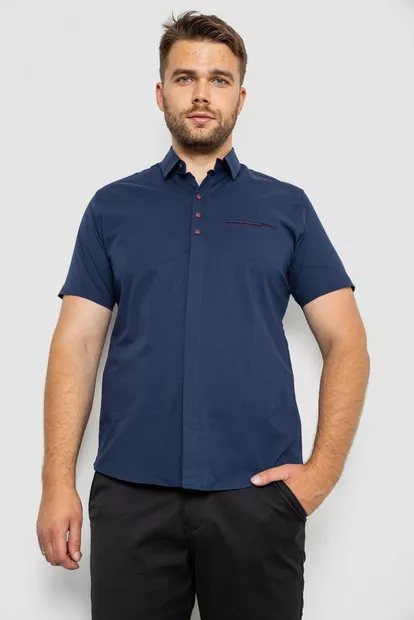 Сорочка чоловіча, колір темно-синій, 186R7326-1