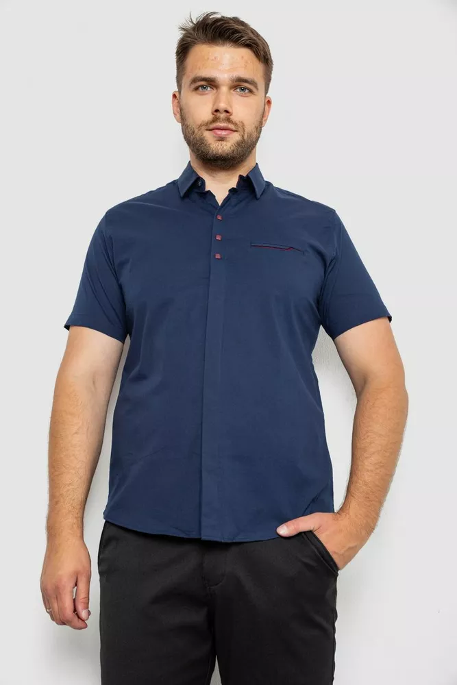 Купити Сорочка чоловіча, колір темно-синій, 186R7326-1 оптом - Фото №1