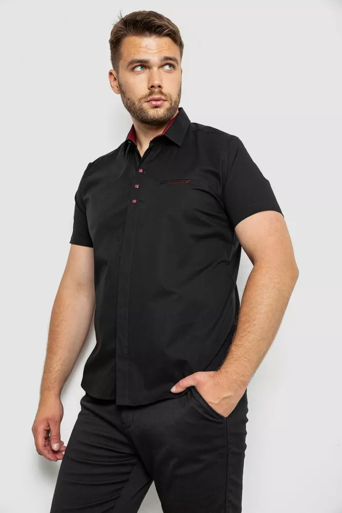 Купити Сорочка чоловіча, колір чорний, 186R7326-1 оптом - Фото №3