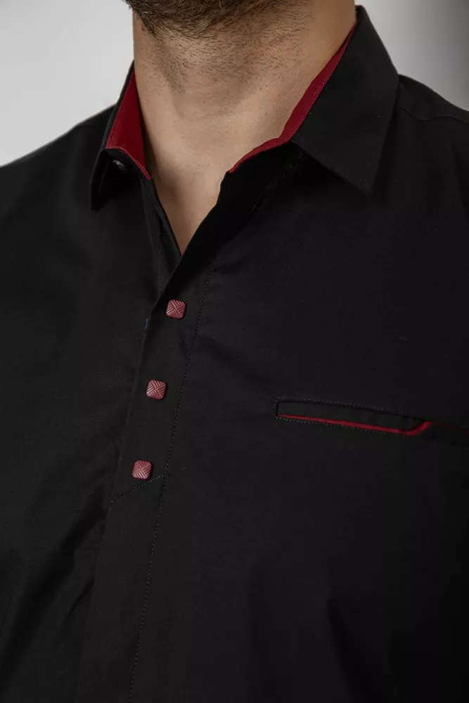 Купити Сорочка чоловіча, колір чорний, 186R7326-1 оптом - Фото №5