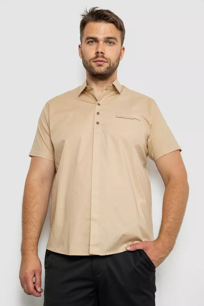 Купити Сорочка чоловіча, колір бежевий, 186R7326-1 - Фото №1