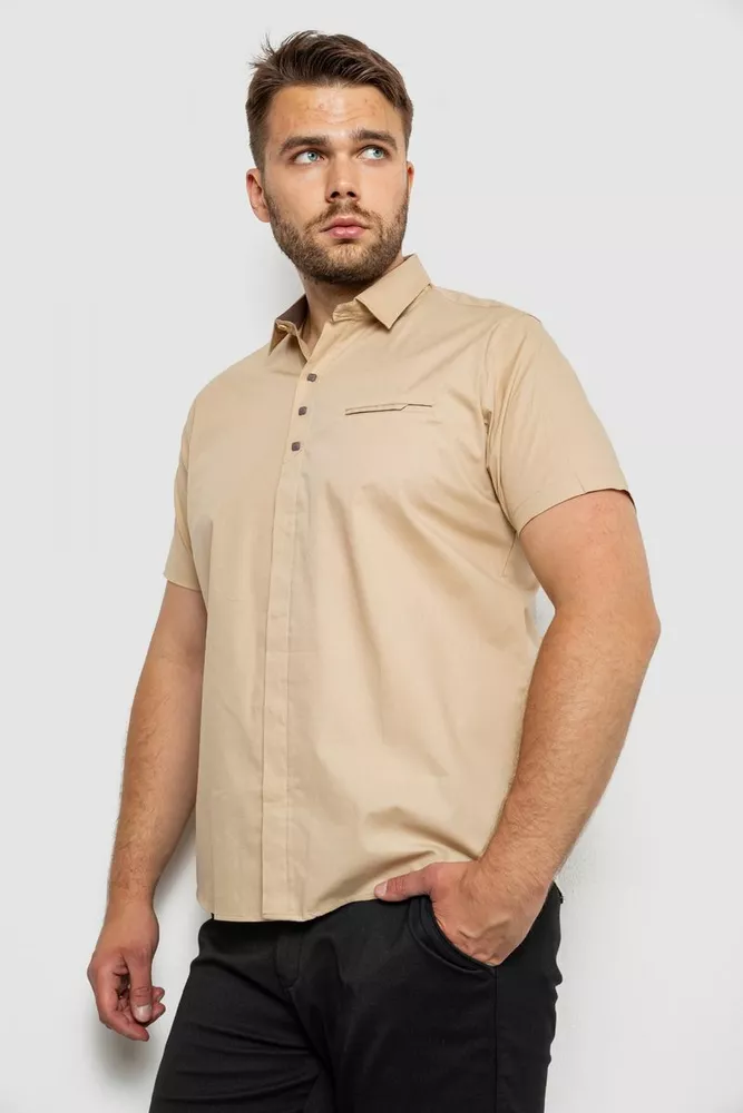 Купити Сорочка чоловіча, колір бежевий, 186R7326-1 - Фото №3