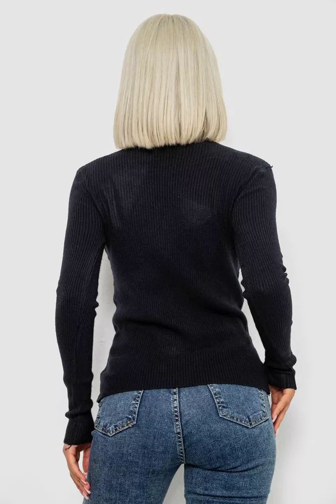 Купить Кофта женская однотонная базовая, цвет черный, 244R2032 - Фото №4