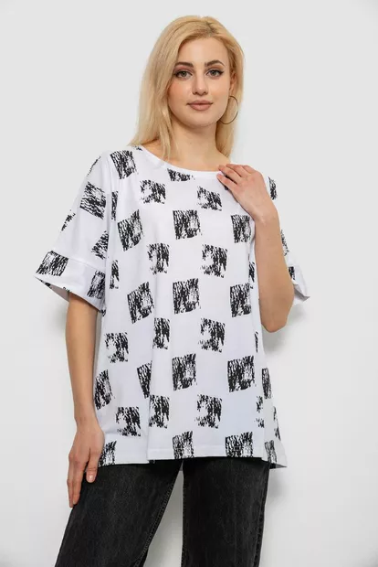 Футболка жіноча з принтом, колір білий, 244R4015