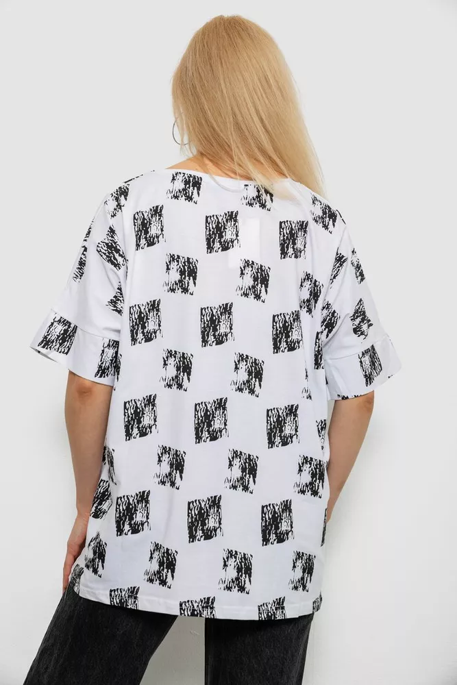 Купити Футболка жіноча з принтом, колір білий, 244R4015 - Фото №4