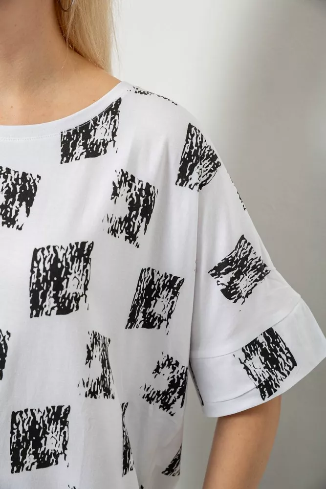 Купити Футболка жіноча з принтом, колір білий, 244R4015 - Фото №5