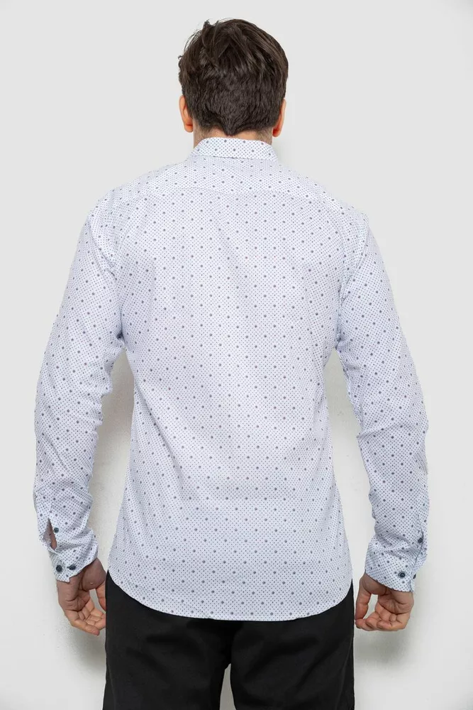 Купити Сорочка чоловіча однотонна з принтом, колір білий, 186R6918-2 - Фото №4