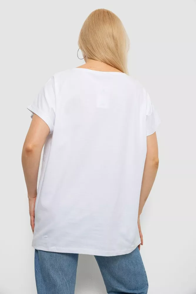 Купити Футболка жіноча з принтом, колір білий, 244R2412 - Фото №4