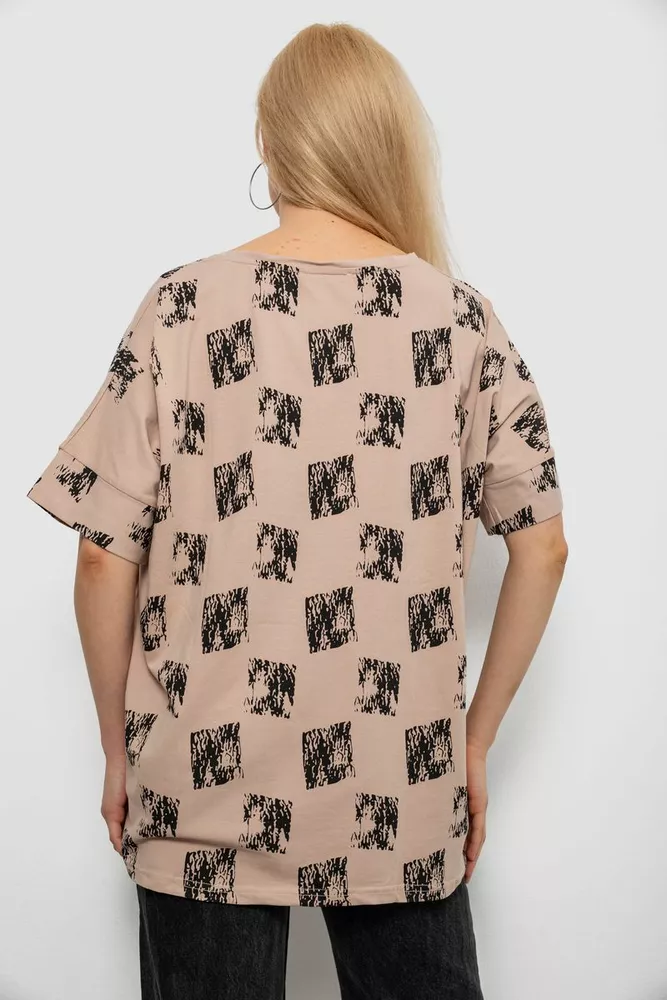 Купить Футболка женская с принтом, цвет бежевый, 244R4015 - Фото №4