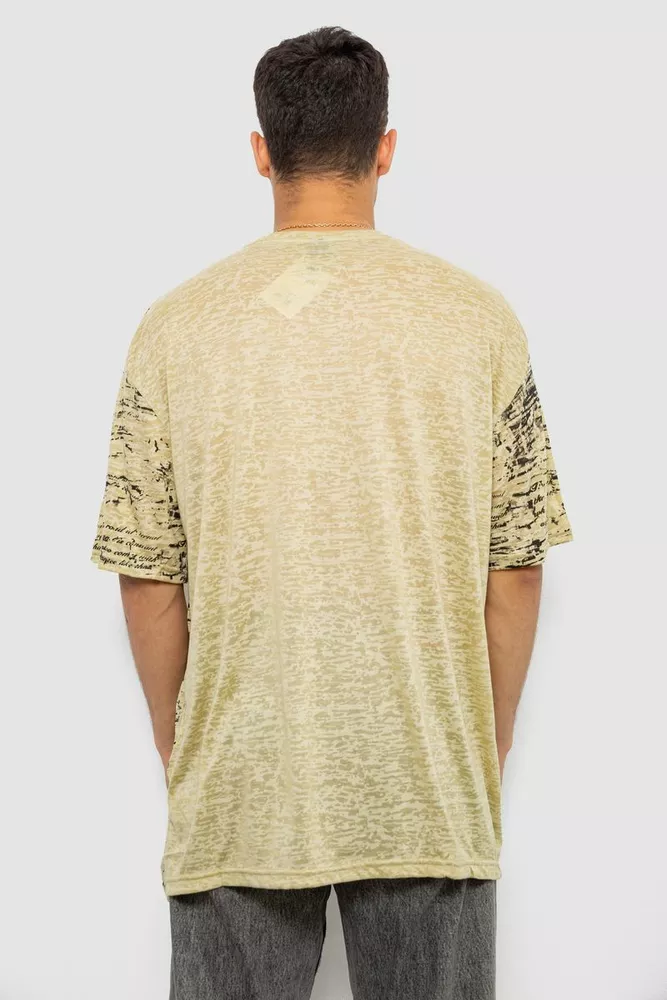 Купить Футболка мужская с принтом, цвет горчичный, 244R7036-1 - Фото №4