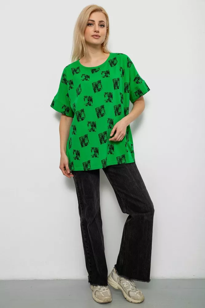 Купити Футболка жіноча з принтом, колір зелений, 244R4015 - Фото №2