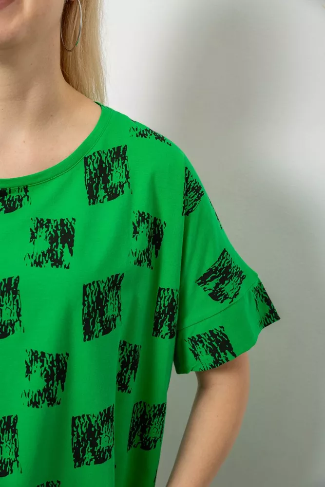 Купити Футболка жіноча з принтом, колір зелений, 244R4015 - Фото №5