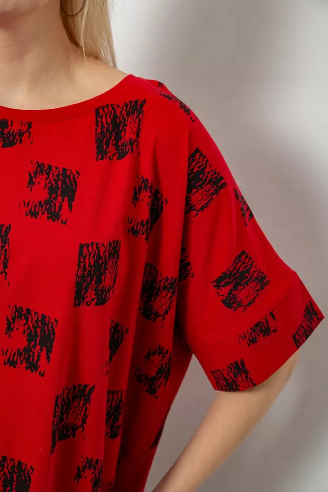 Купить Футболка женская с принтом, цвет красный, 244R4015 - Фото №5