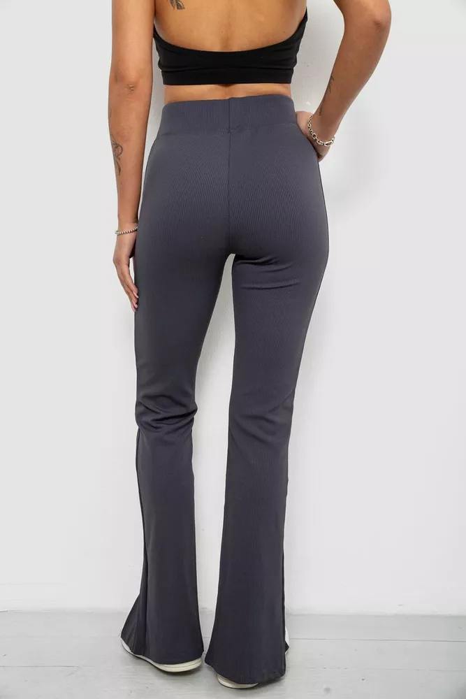 Купить Лосины женские однотонные в рубчик, цвет серый, 214R331 оптом - Фото №3