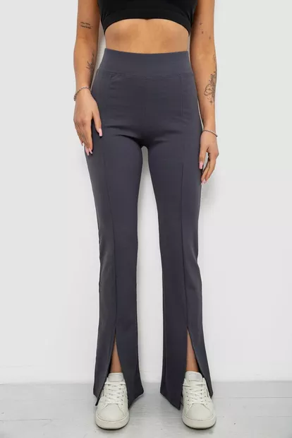 Лосины женские однотонные в рубчик, цвет серый, 214R331