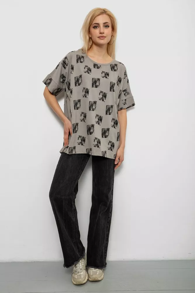 Купити Футболка жіноча з принтом, колір сірий, 244R4015 - Фото №2