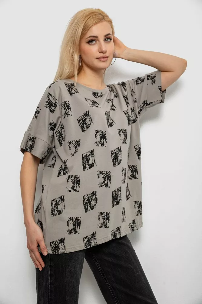 Купити Футболка жіноча з принтом, колір сірий, 244R4015 - Фото №3