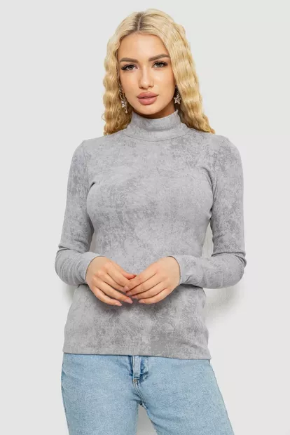 Гольф женский в рубчик, цвет серый, 102R5267