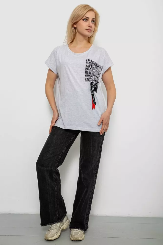 Купить Футболка женская с принтом, цвет серый, 244R2412 - Фото №2