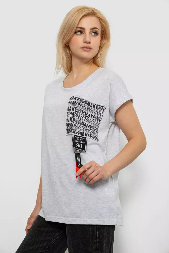 Купить Футболка женская с принтом, цвет серый, 244R2412 - Фото №3