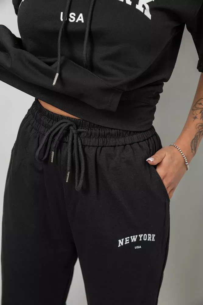 Купить Костюм женский повседневный однотонный, цвет черный, 221R105 - Фото №5