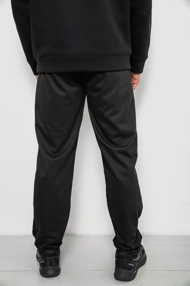 Купити Спортивні штани чоловічі однотонні, колір чорний, 244RY-400 - Фото №4