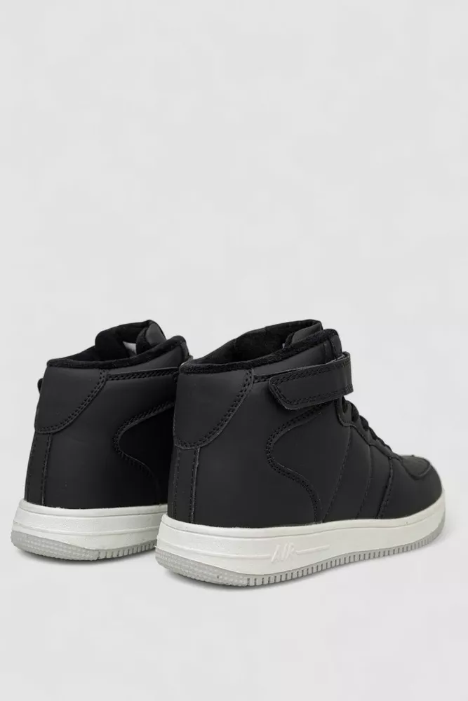 Купити Кросівки жіночі зимові на хутрі, колір чорно-білий, 248RH1040-1 - Фото №4