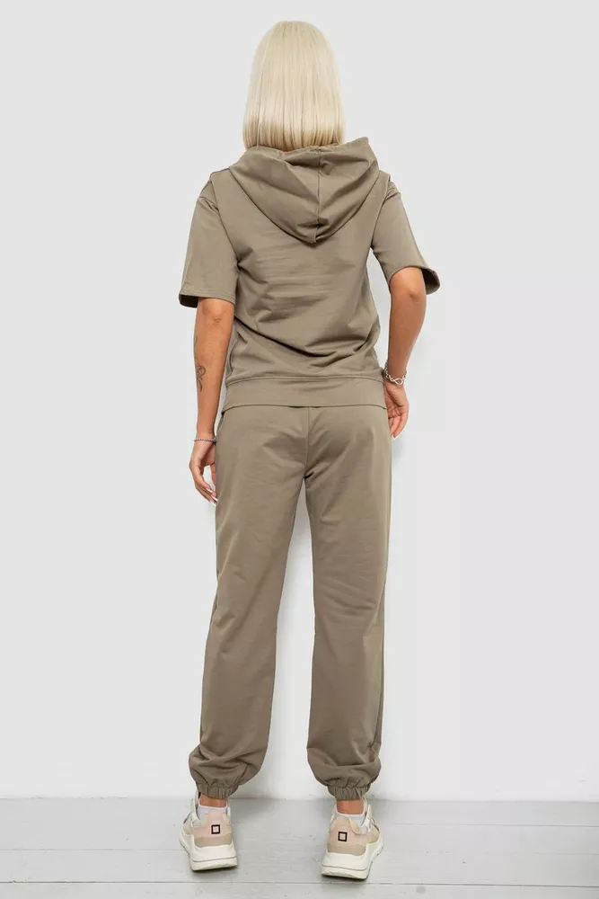 Купить Костюм женский повседневный однотонный, цвет хаки, 221R105 - Фото №4