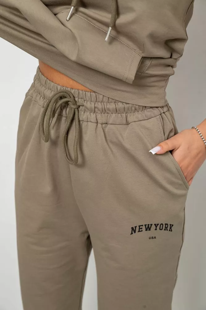 Купить Костюм женский повседневный однотонный, цвет хаки, 221R105 - Фото №5